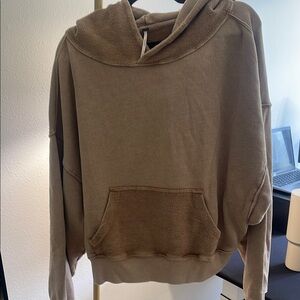Free People Brown Oversized Hoodie Sweatshirt